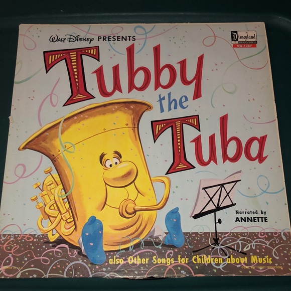 Vintage Disneyland Tubby the Tuba Vinyl LP Record DQ1287 Narrated by Annette - Picture 1 of 4